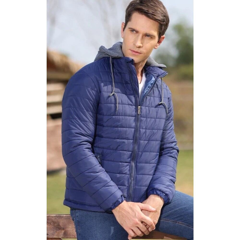 Hooded Jacket‎ Men's Large Royal Blue Spring Jacket